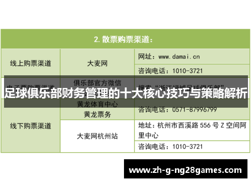 足球俱乐部财务管理的十大核心技巧与策略解析
